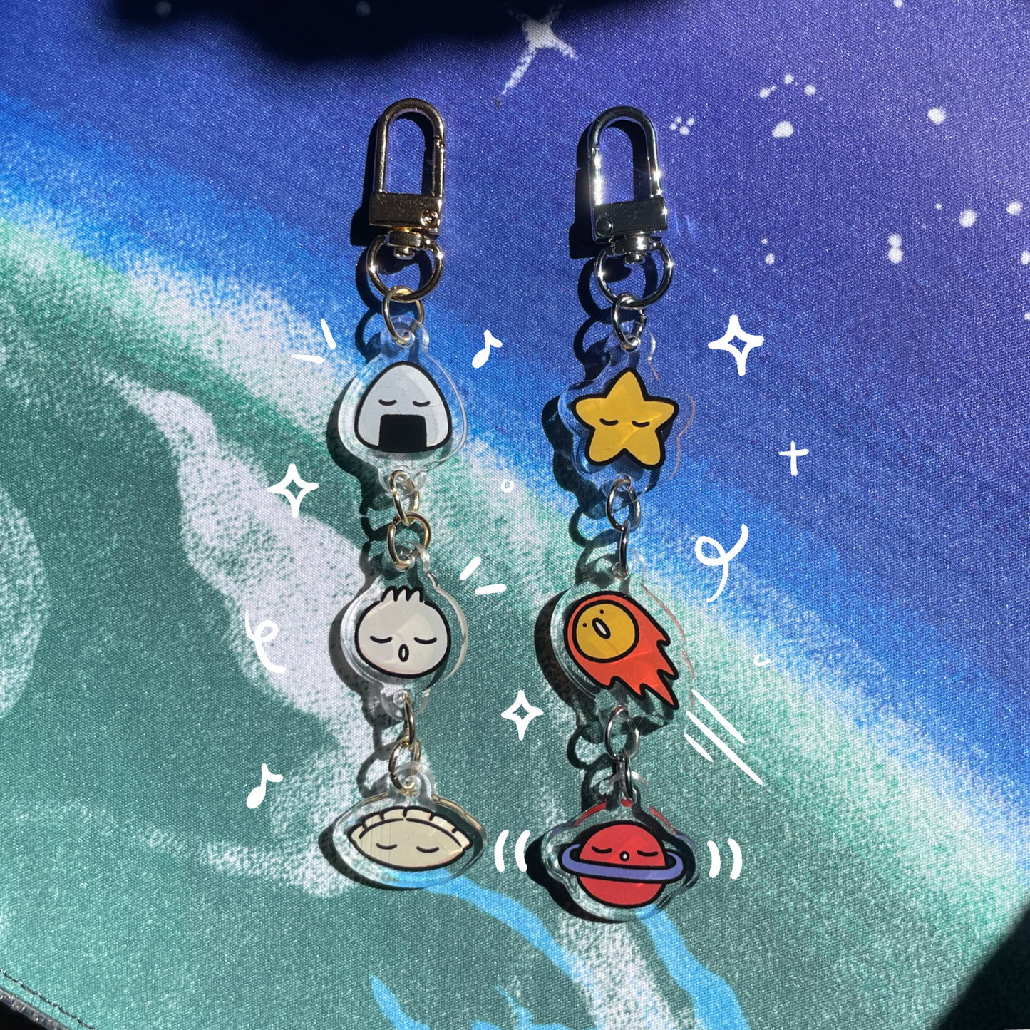 Dumpling Bao Onigiri Charm Keychain