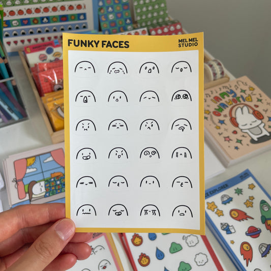 Funky Faces Sticker Sheet