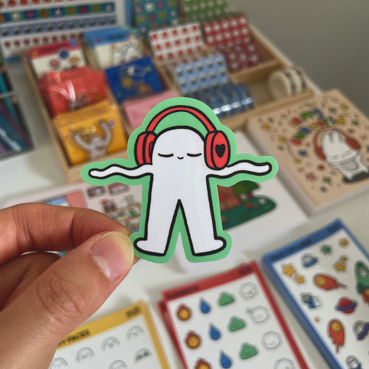 Grooving to Music Sticker