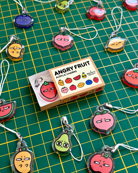 Angry Fruit Phone Charm (Mystery Item)