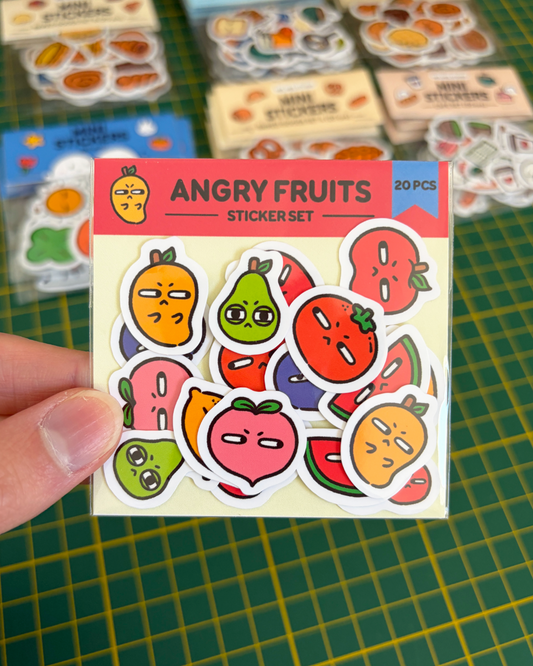 Angry Fruit Mini Sticker Set (20 pcs)