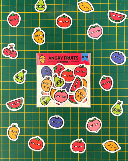 Angry Fruit Mini Sticker Set (20 pcs)