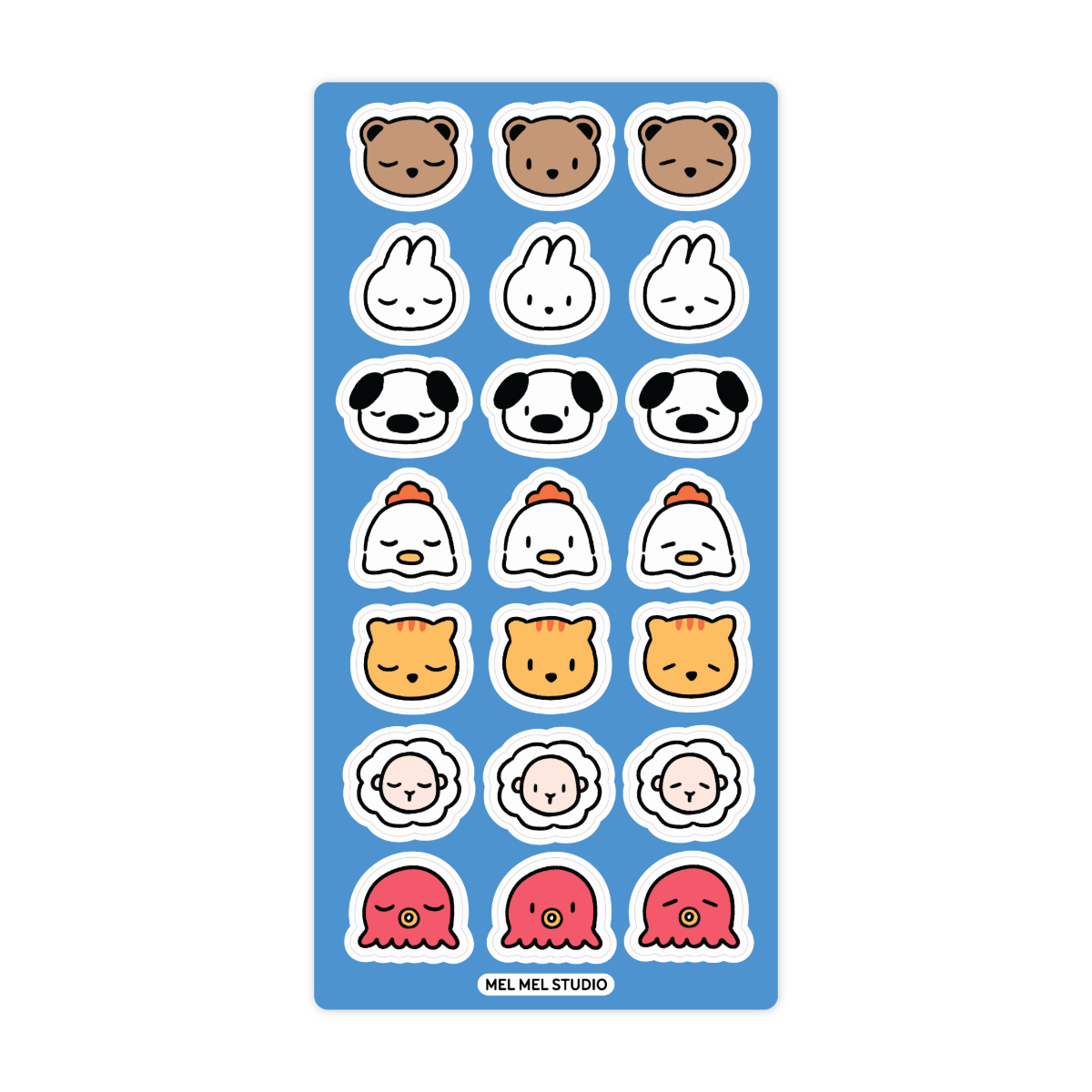 Animal Heads Sticker Sheet
