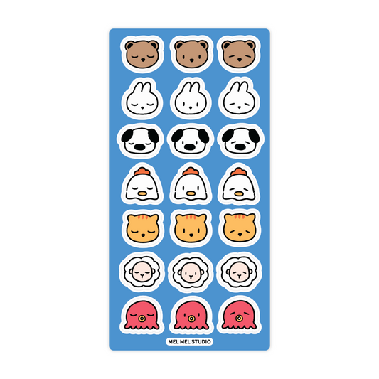 Animal Heads Sticker Sheet