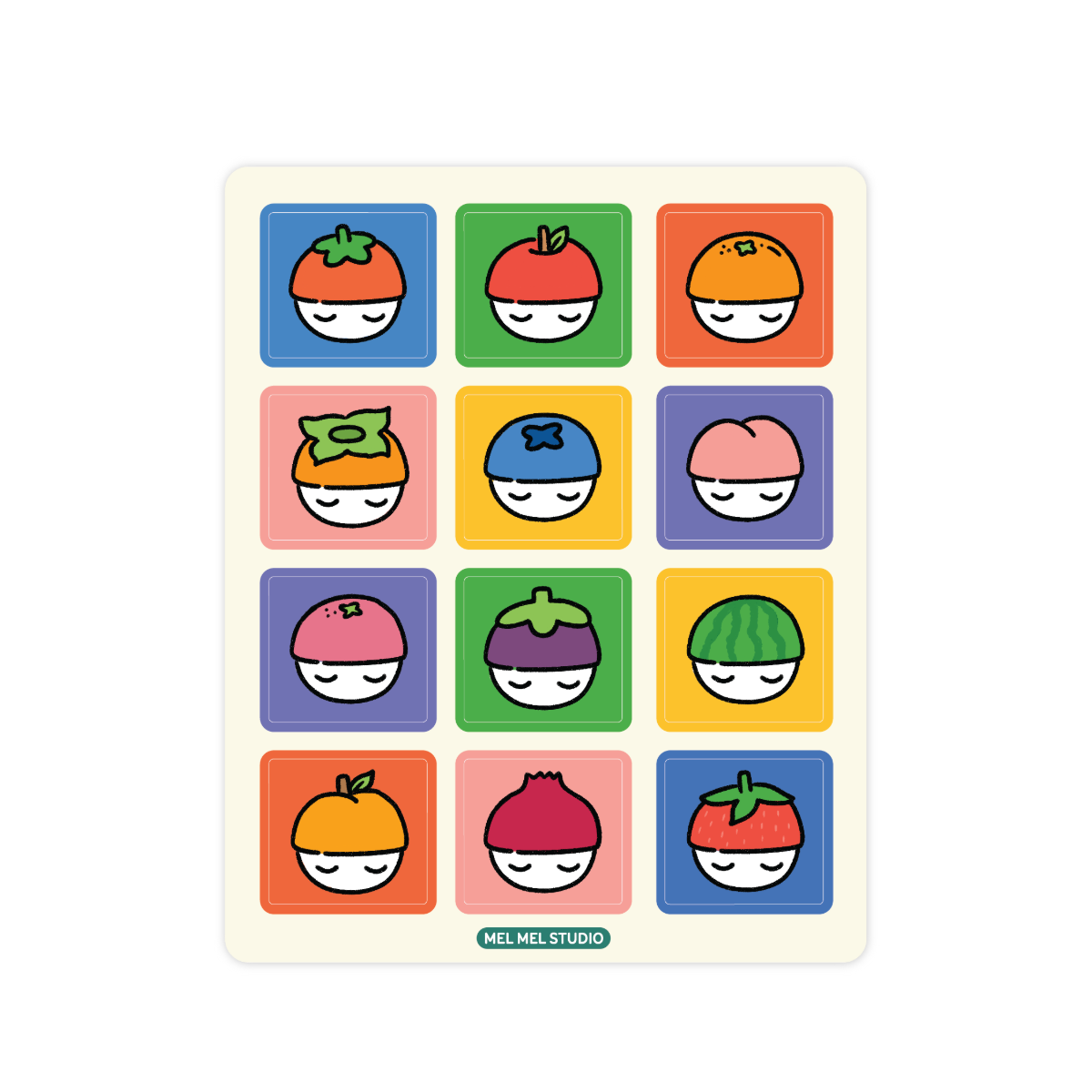 Fruit Hats Sticker Sheet