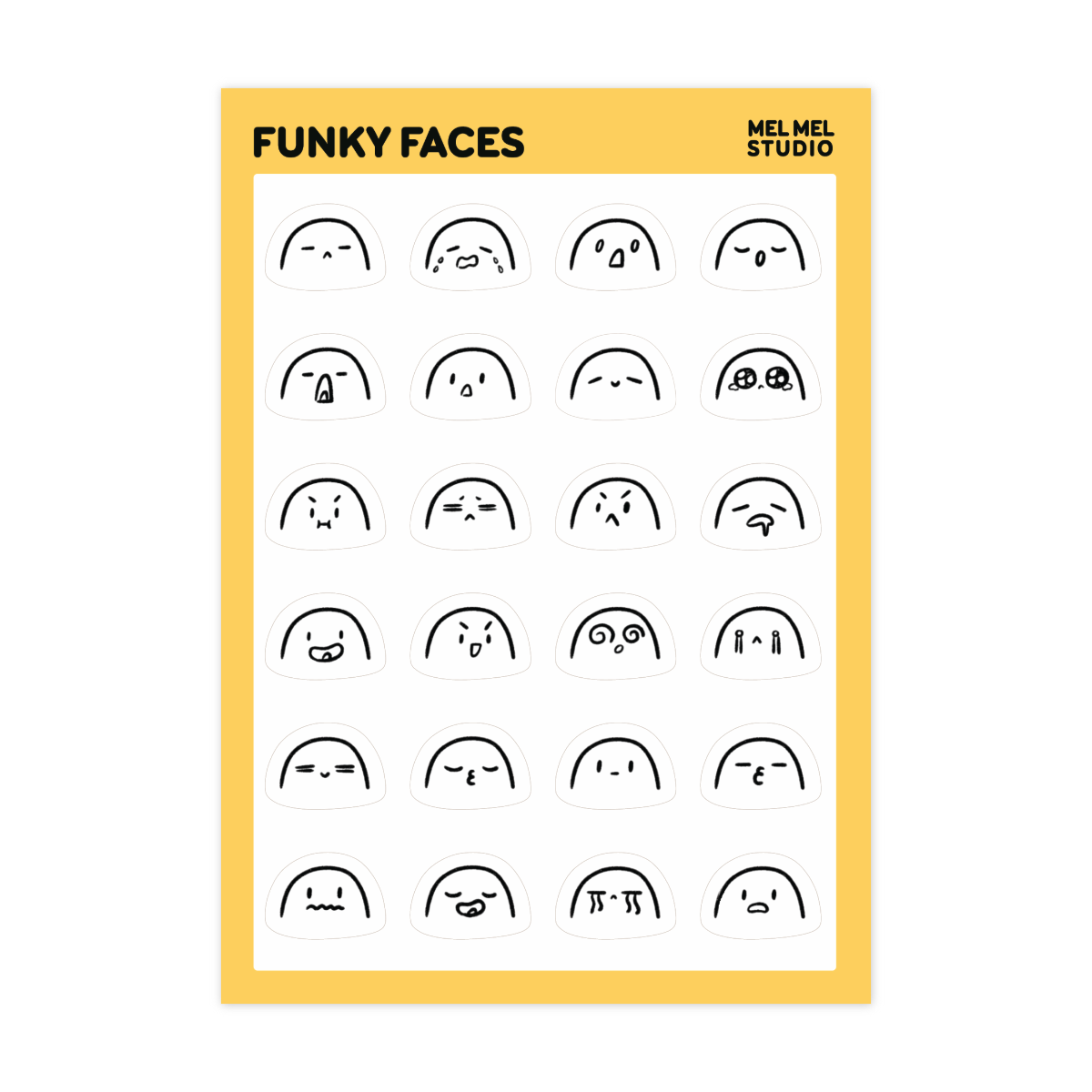Funky Faces Sticker Sheet